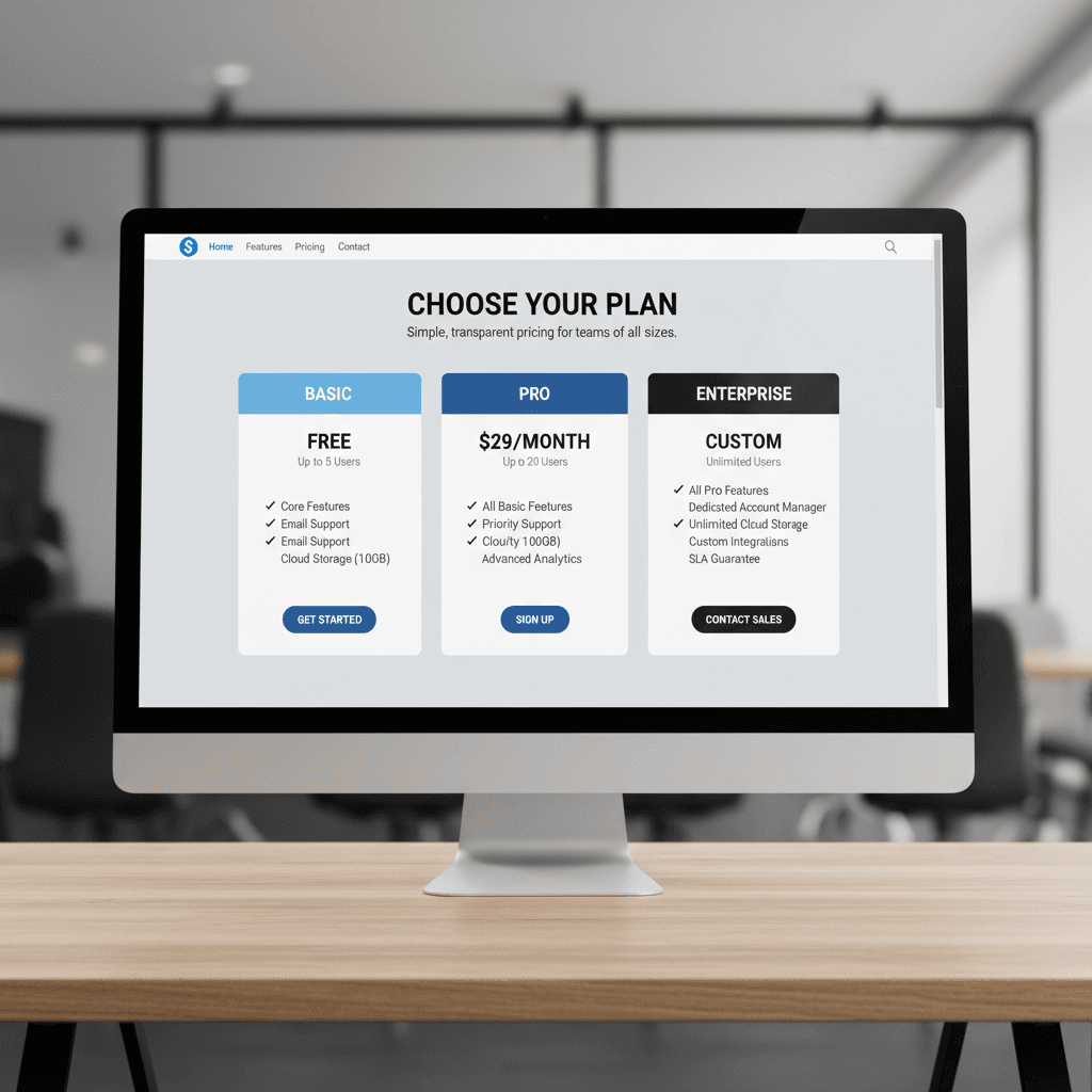 Clear pricing packages